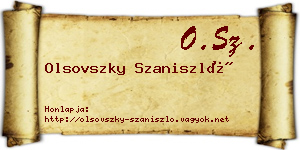 Olsovszky Szaniszló névjegykártya